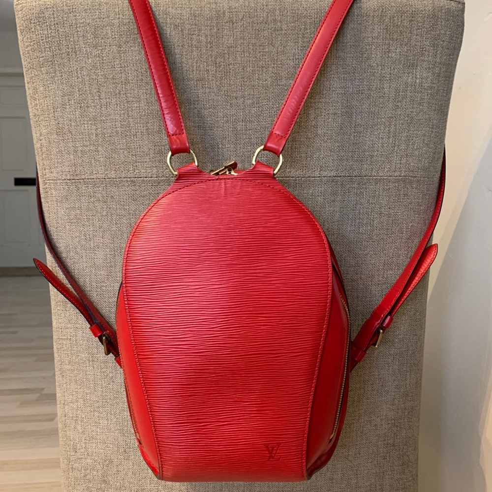Louis Vuitton Red Epi Leather Mabillon Backpack